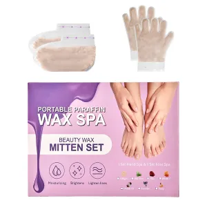 10-Minute Paraffin Hand & Foot Treatments, Self Contained Paraffin Wax Gloves and Booties Set for Intensive Hydration At Home (Collagen)