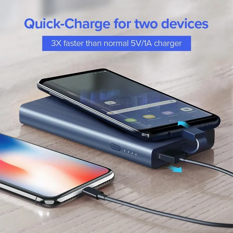 10000mAh Power Bank 18W Quick Charge 3.0 Type C