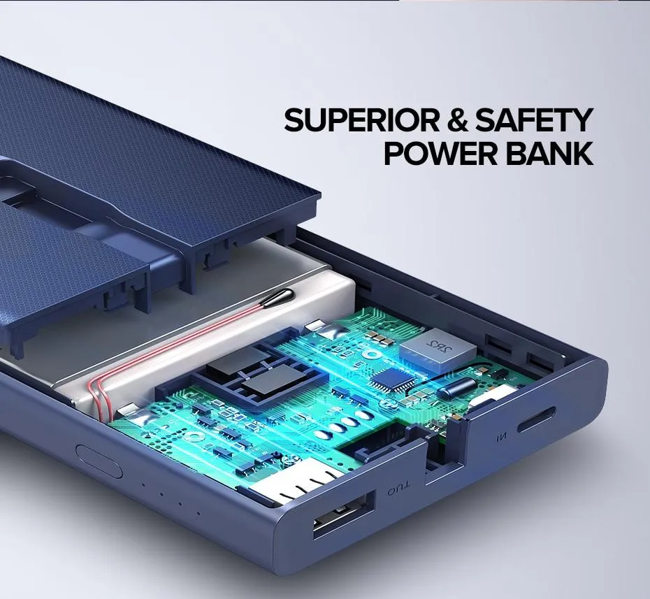 10000mAh Power Bank 18W Quick Charge 3.0 Type C