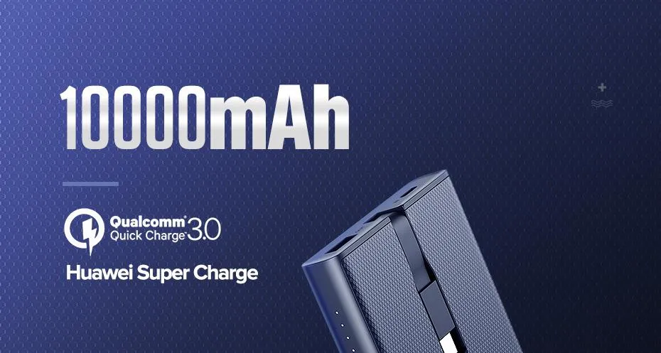10000mAh Power Bank 18W Quick Charge 3.0 Type C