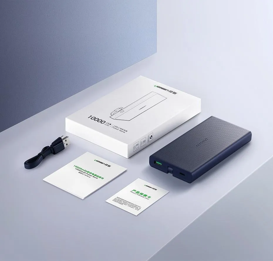 10000mAh Power Bank 18W Quick Charge 3.0 Type C