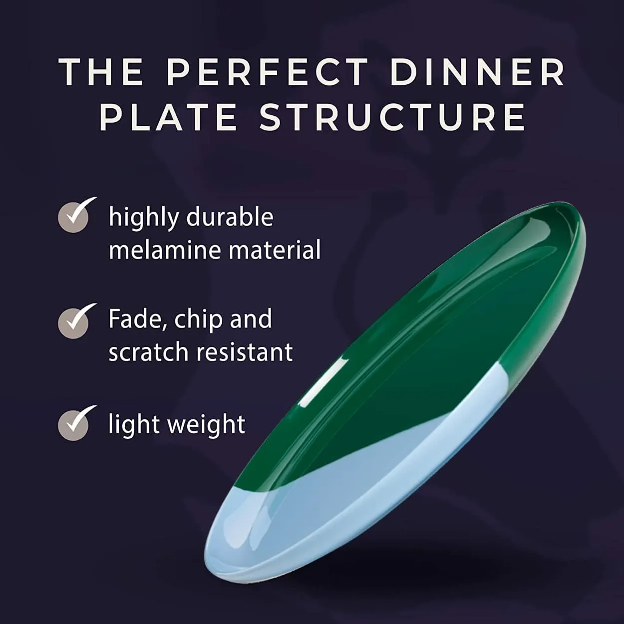 1/2 & 1/2 Melamine Side Plates Set of 4, Chip and Break-Resistant, Durable Salad Plates, Kid-Friendly Dessert Plates for Indoor and Outdoor, Dishwasher Safe, Green/Sky Blue