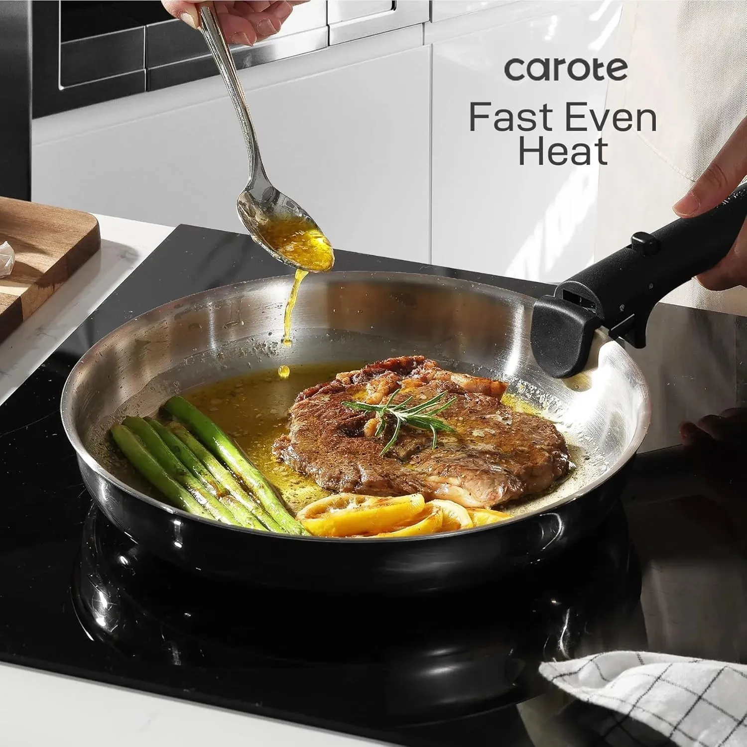 12-Piece Stainless Steel Cookware Set – Induction Safe with Removable Handle