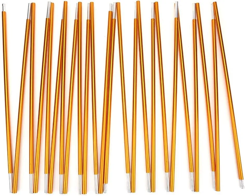 12 Sections Tent Poles, 2Pcs 8.5mm 4.42m Camping Aluminum Alloy Tent Poles for Hiking Outdoor Camping Backpacking