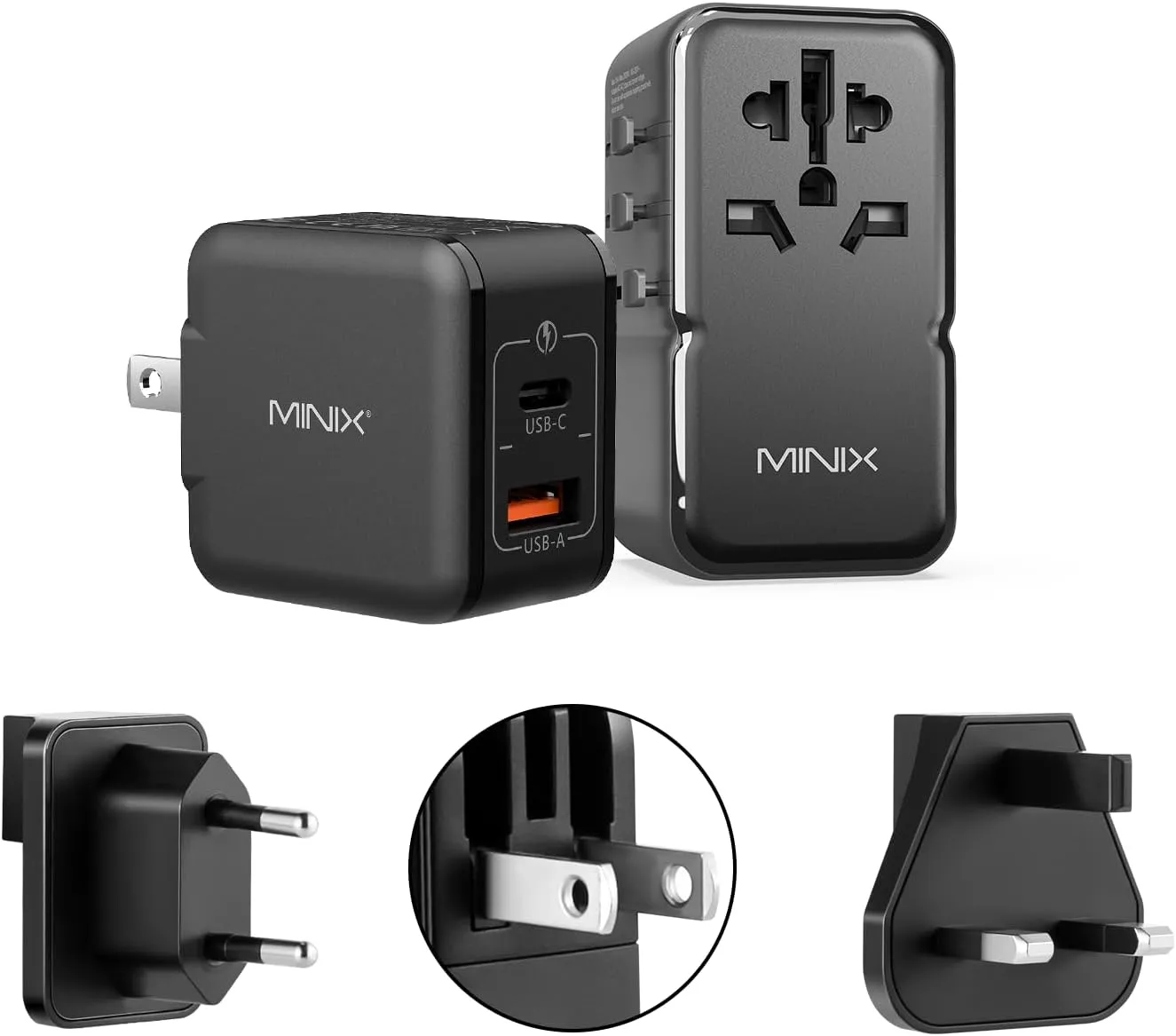 140W Universal Travel Adapter with Small 33W Charger