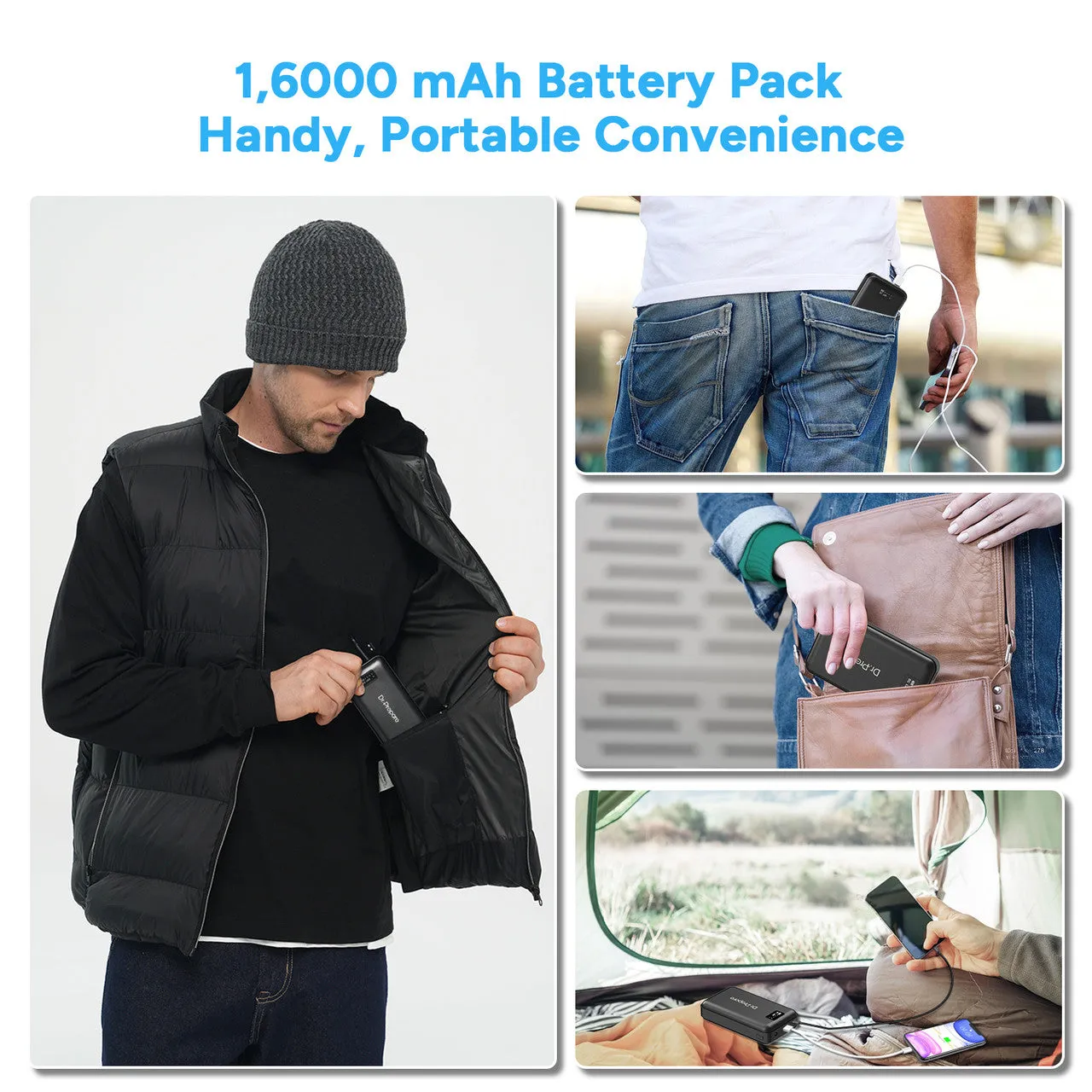 16000mAh Portable Power Bank for Heated Vest
