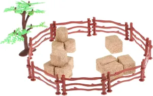 1set Miniature Toy Fence Farm Accessories and Realistic Hay Bales for Dollhouses and Garden Decor Lightweight Easy to Assemble for Creative Play Scenes