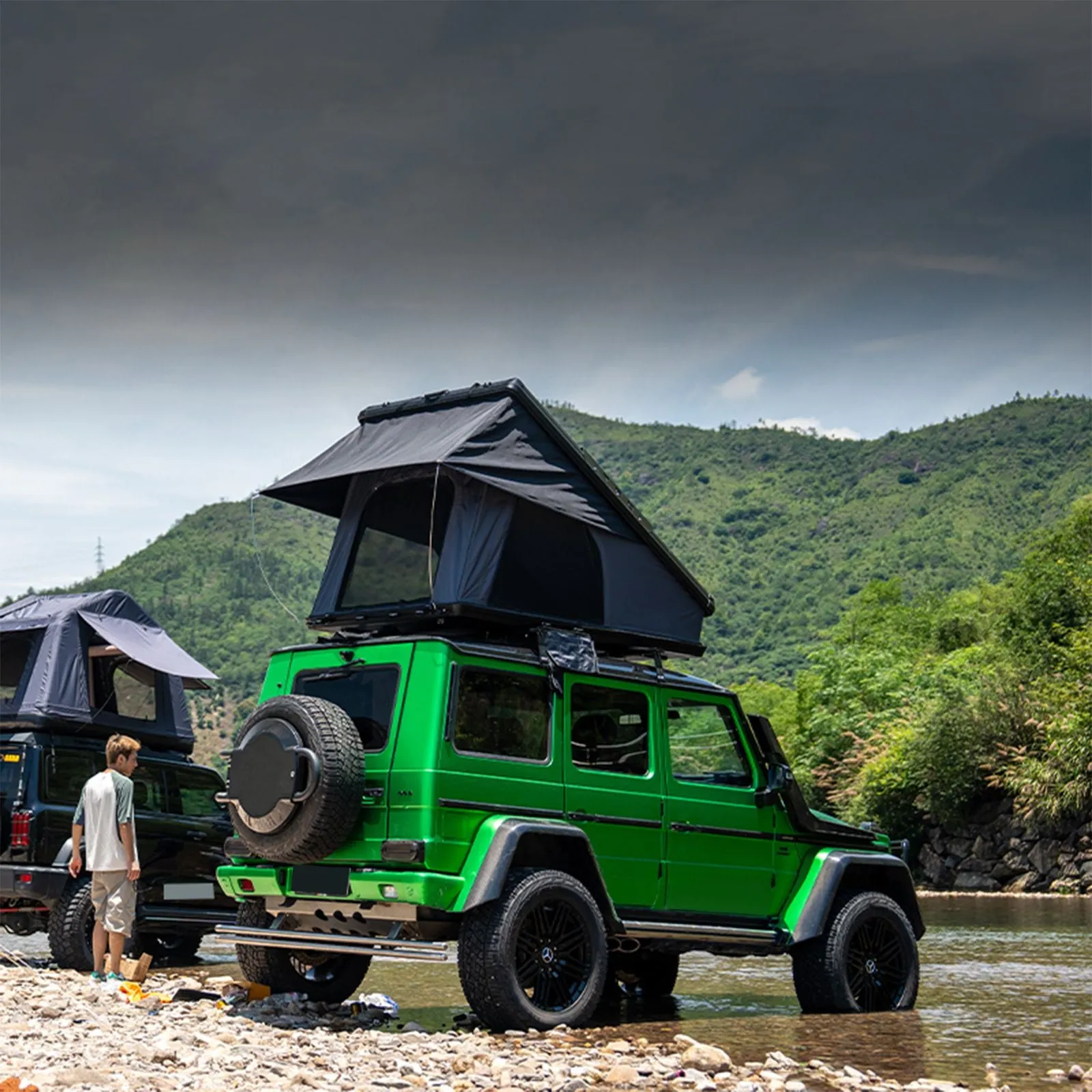 2-3 Top SUV Tent Privacy-protected Hardshell Roof Overland Camping Person( Tent With Rooftop For Tent Car Truck Van Ladder) for Jeep Customer-approved