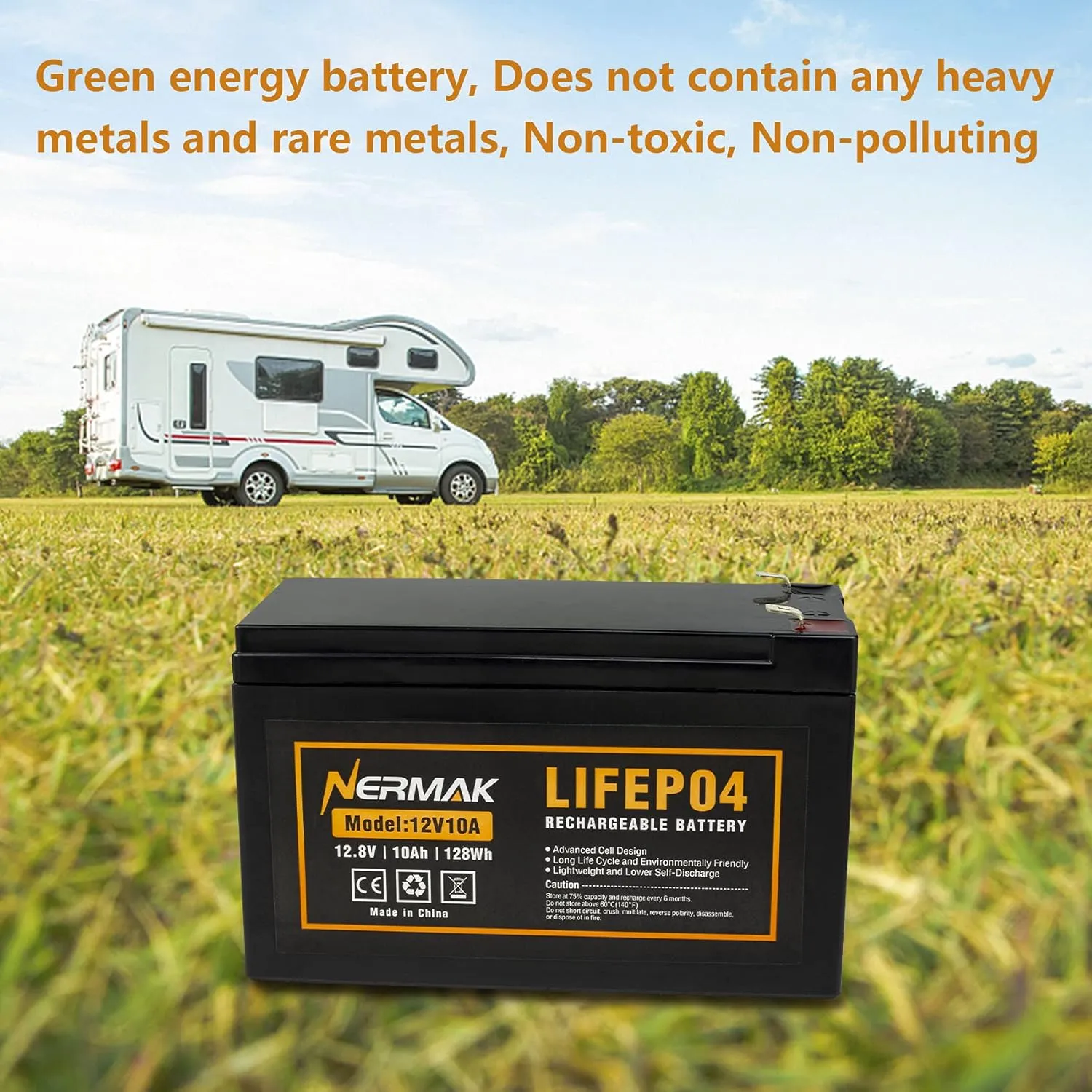 2 Pack 12V 10Ah Lithium Ion LiFePO4 Deep Cycle Battery, 2000  Cycles Rechargeable Battery for Solar/Wind Power, UPS, Scooters, Lighting, Power Wheels, Fish Finder Built-in 10A BMS