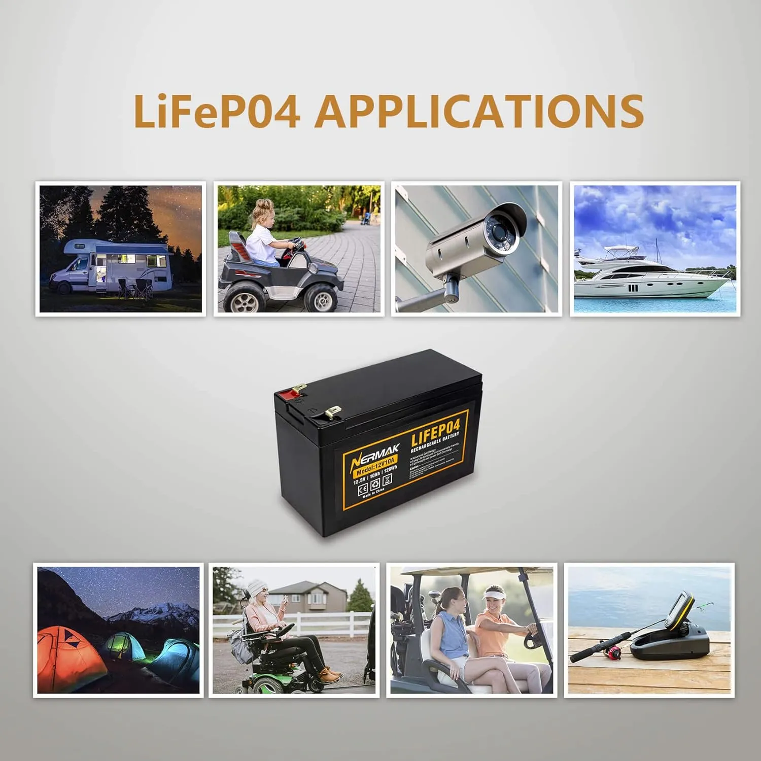 2 Pack 12V 10Ah Lithium Ion LiFePO4 Deep Cycle Battery, 2000  Cycles Rechargeable Battery for Solar/Wind Power, UPS, Scooters, Lighting, Power Wheels, Fish Finder Built-in 10A BMS