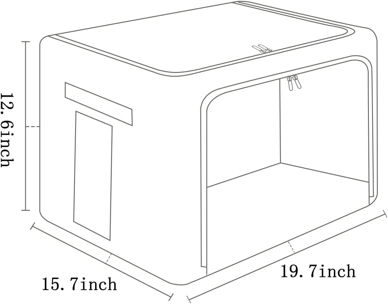 2 Pack Clothes Storage Bins Stackable Metal Frame Storage Box Large Capacity Foldable Linen Fabric Box Organizer with Carrying Handles and Clear Window (Light Gray, 19.7x 15.7x 12.6 Inch)