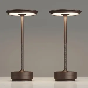 2 Pack Rechargeable Table Lamps Cordless, Portable 5000mAh Outdoor Table Light, 3 Color Stepless Dimming LED Table Lamp with Memory Function, for Home/Dinner/Patio/Restaurant.(Brown)