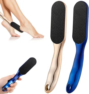 2 Pcs Nano Glass Foot Files, Long-Handled Foot Scrubbers, Hard Skin Removers with Non-Slip Ergonomic Handle, Beyond The Cream Foot File with Hooks for Men and Women