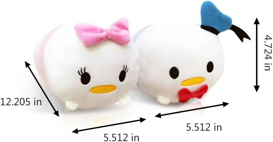 2 Pcs Set Ducky Boy and Girl Plush Travel Pillow Stackable Long Cushion for Long Flight car Ride Cruise