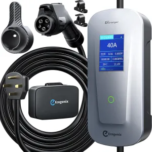 2024 Level 2 EV Charger [40Amp, 240V, NEMA 14-50P] Portable Electric Vehicle Charging Stations with J1772 Connector and 25 ft Cable, Works with All J1772 EVs, for Home and Outdoor