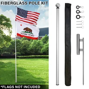 20ft Deluxe Fiberglass Pole & Ground Spike Kit