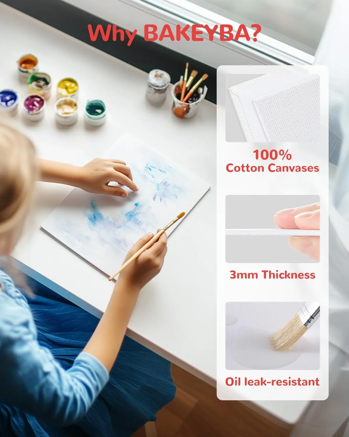 24 Pack, 8x10 Inch Painting Canvas Panels White Blank Canvas Boards 100% Cotton Art Supplies for Acrylics Oil Watercolor Tempera Paints