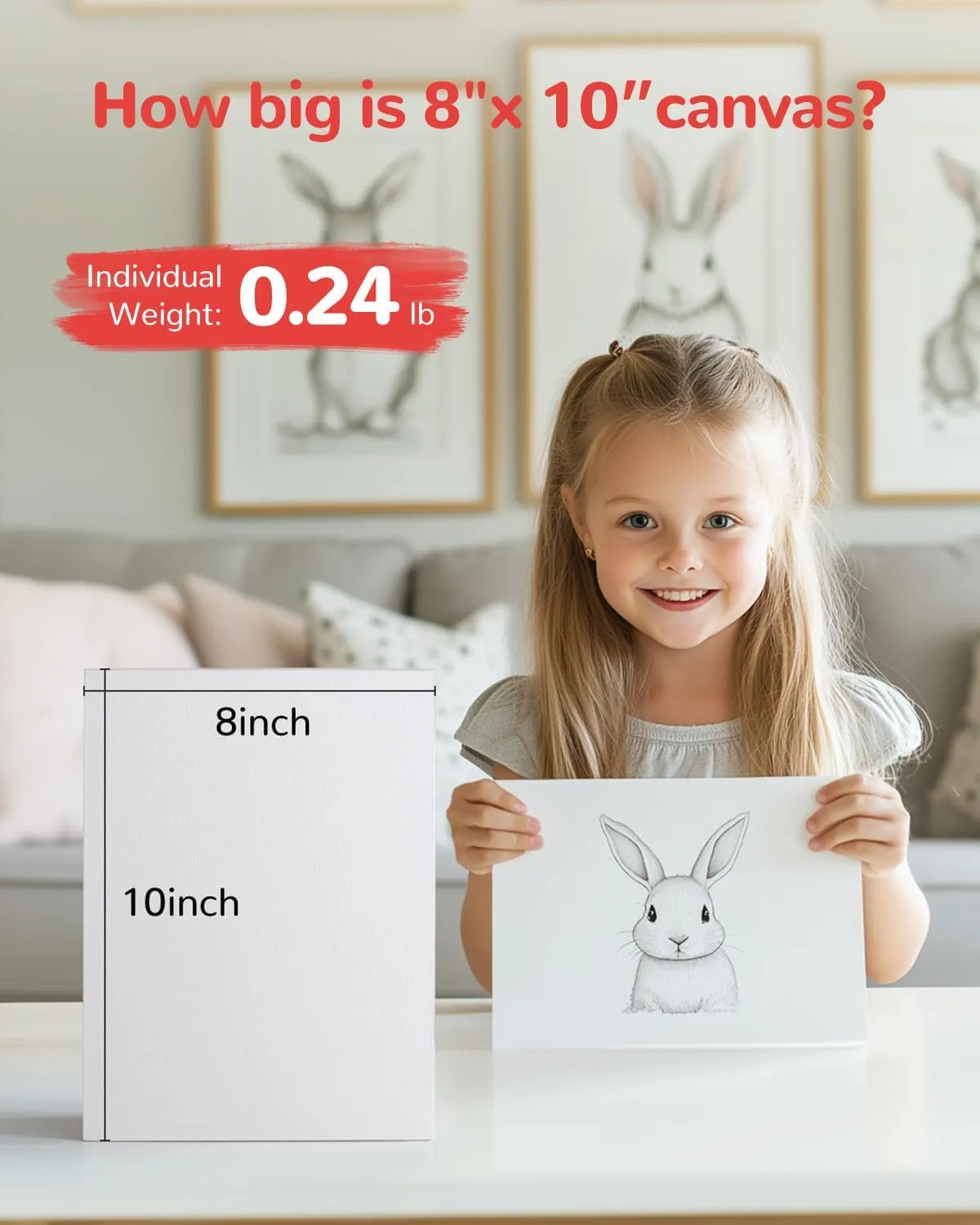 24 Pack, 8x10 Inch Painting Canvas Panels White Blank Canvas Boards 100% Cotton Art Supplies for Acrylics Oil Watercolor Tempera Paints