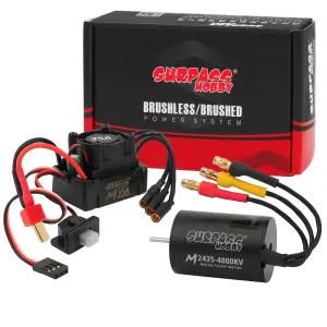 2435 4800KV Brushless Motor 35A ESC Combo, Waterproof Surpass Hobby Sensorless Motor and Electric Speed Controller for 1/16 1/14 RC Car Truck