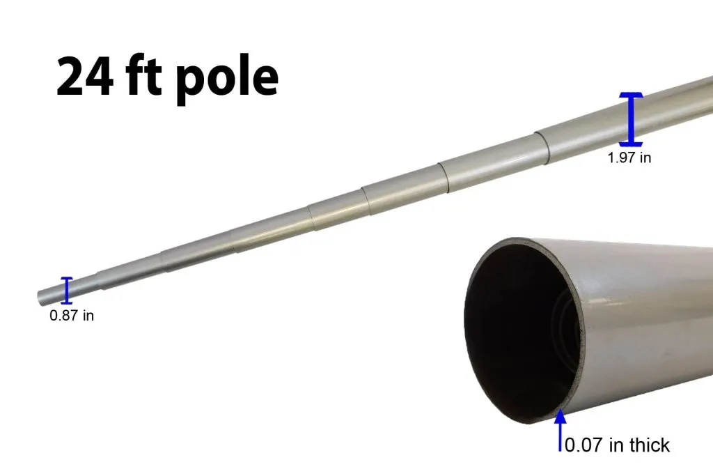 24ft Fiberglass Telescoping Flag Pole