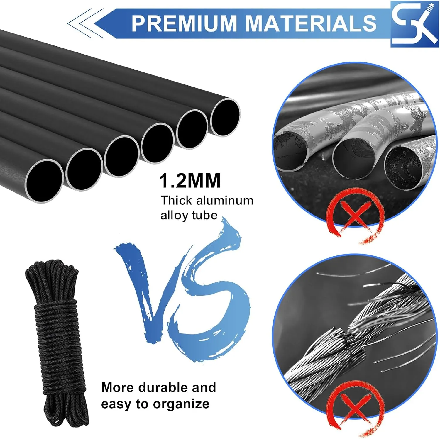 25FT Sectional Flag Pole Kit, Extra Thick Heavy Duty Aluminum Flagpoles for Outside House Inground with 3'*5' American Flag and Black Ball Topper for Residential or Commercial Use, Black