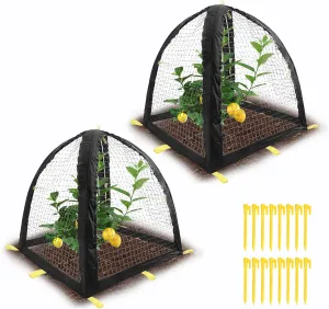 2PCS Pest Guard Cover-22 x 22 x 23 Inch Mesh Plant Cover for Pests-Garden Plants Cloche Tent for Protect Plants Vegetables Fruits Shrubs from Squirrel Animal Eating