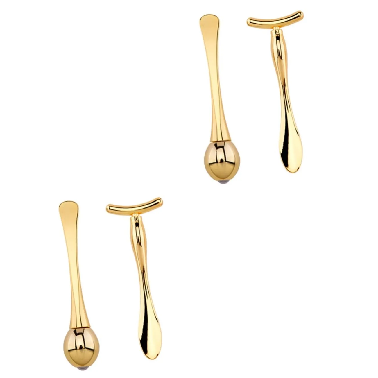 2sets Eye Massage Stick and Face Mask Spoon Shaped Roller Tool for Eye Application Dual-ended Design for Enhanced Absorption Portable and for Women