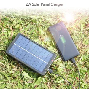 2W Solar Panel Charger with Base for 1 2 Section 18650 Battery Rechargeable Charging Mobile Phone USB Lights Charger