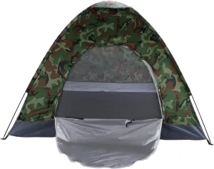 3-4 People Camouflage Portable Camping Tent, Silver Tape Fiberglass Pole 200 * 200 * 135cm