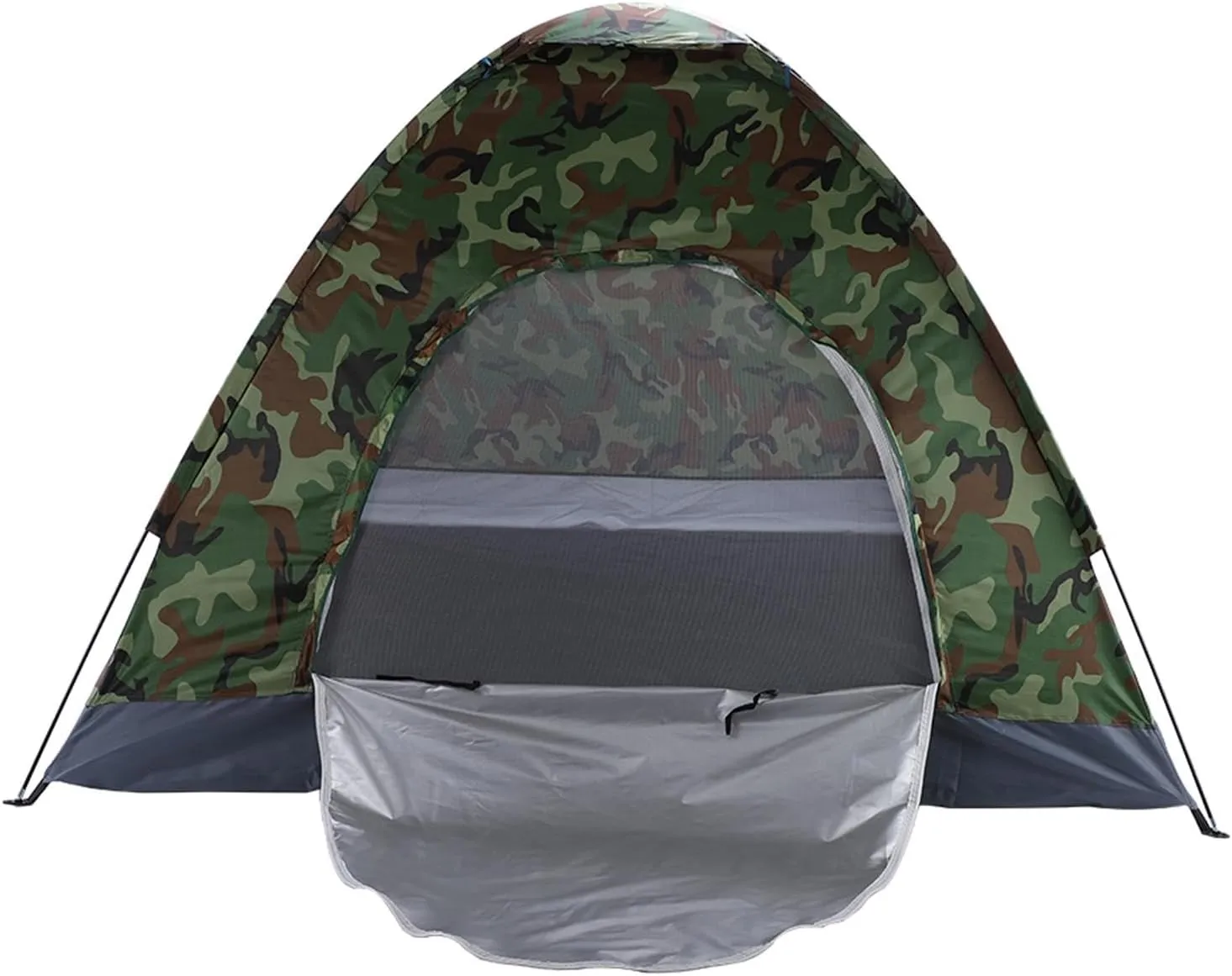 3-4 People Camouflage Portable Camping Tent, Silver Tape Fiberglass Pole 200 * 200 * 135cm