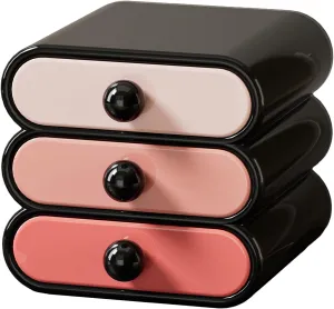 3-Drawer Storage Organizer, Compact Vanity Drawer Organizer Set for Makeup, Small Plastic Storage Box for Bathroom, Dorm, Desk, Office, 7.87"X7.48"X7.28"