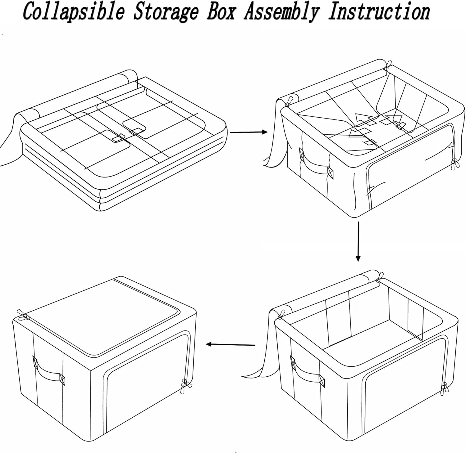 3 Pack Clothes Storage Bins Foldable Metal Frame Storage Box Stackable Linen Fabric Organizer Set with Carrying Handles and Clear Window (Dark Gray, 15.7x11.8x7.8inch(22L))