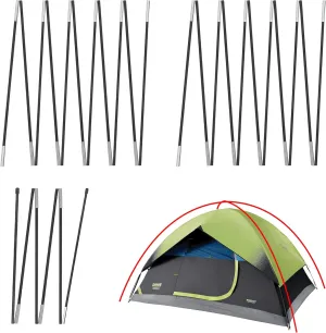 3 PCS Tent Poles Replacement for Coleman 4 Person Sundome Dark Room Camping Tent, Camping Tent Accessories for Coleman Sundome Dark Room Tent, Pre-Assembled Replacement Poles
