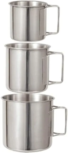 304 stainless steel water cup outdoor camping portable folding handle cup 1 set