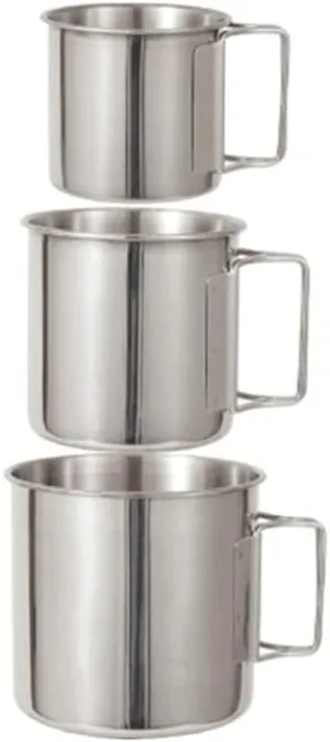 304 stainless steel water cup outdoor camping portable folding handle cup 1 set