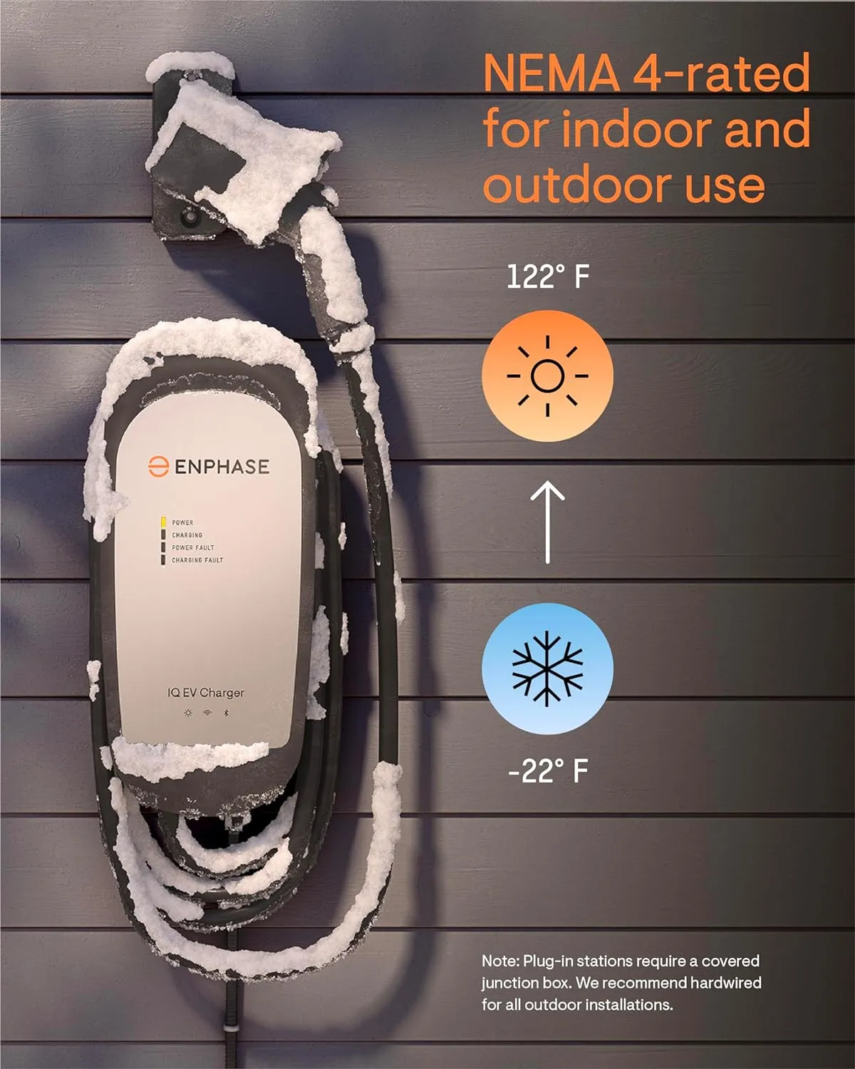 32 Amp Smart Level 2 EV Charger - Enphase IQ 40 (Formerly ClipperCreek), Hardwired, Electric Car Charger with J1772 Connector, 5-Year Warranty, 25ft Cable for Home Use