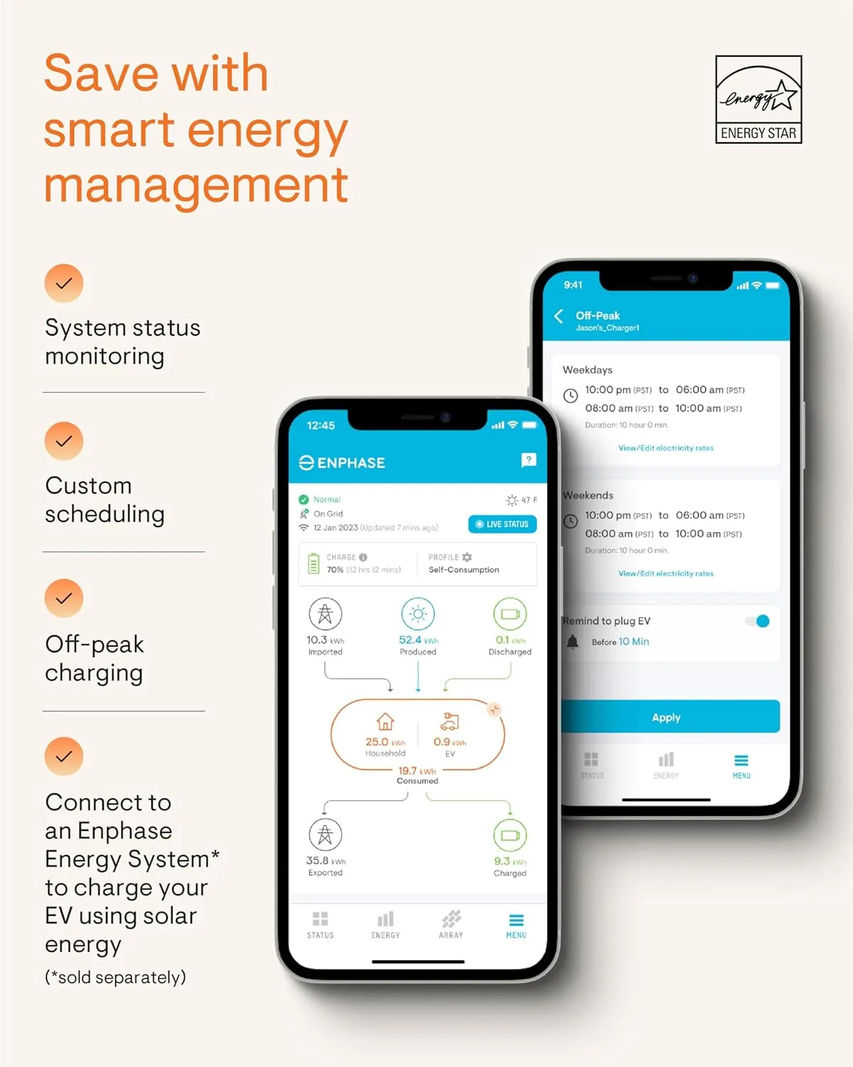 32 Amp Smart Level 2 EV Charger - Enphase IQ 40 (Formerly ClipperCreek), Hardwired, Electric Car Charger with J1772 Connector, 5-Year Warranty, 25ft Cable for Home Use