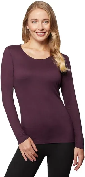 32 Degrees Heat Womens Ultra Soft Thermal Lightweight Baselayer Scoop Neck Long Sleeve Top