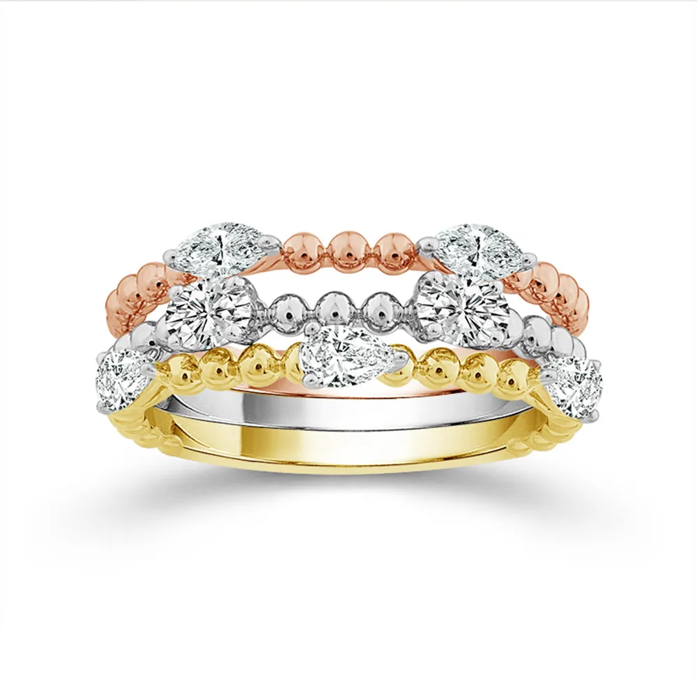 3/4 Ct. T.w. Lab-grown Diamond 3-row Stackable Wedding Band