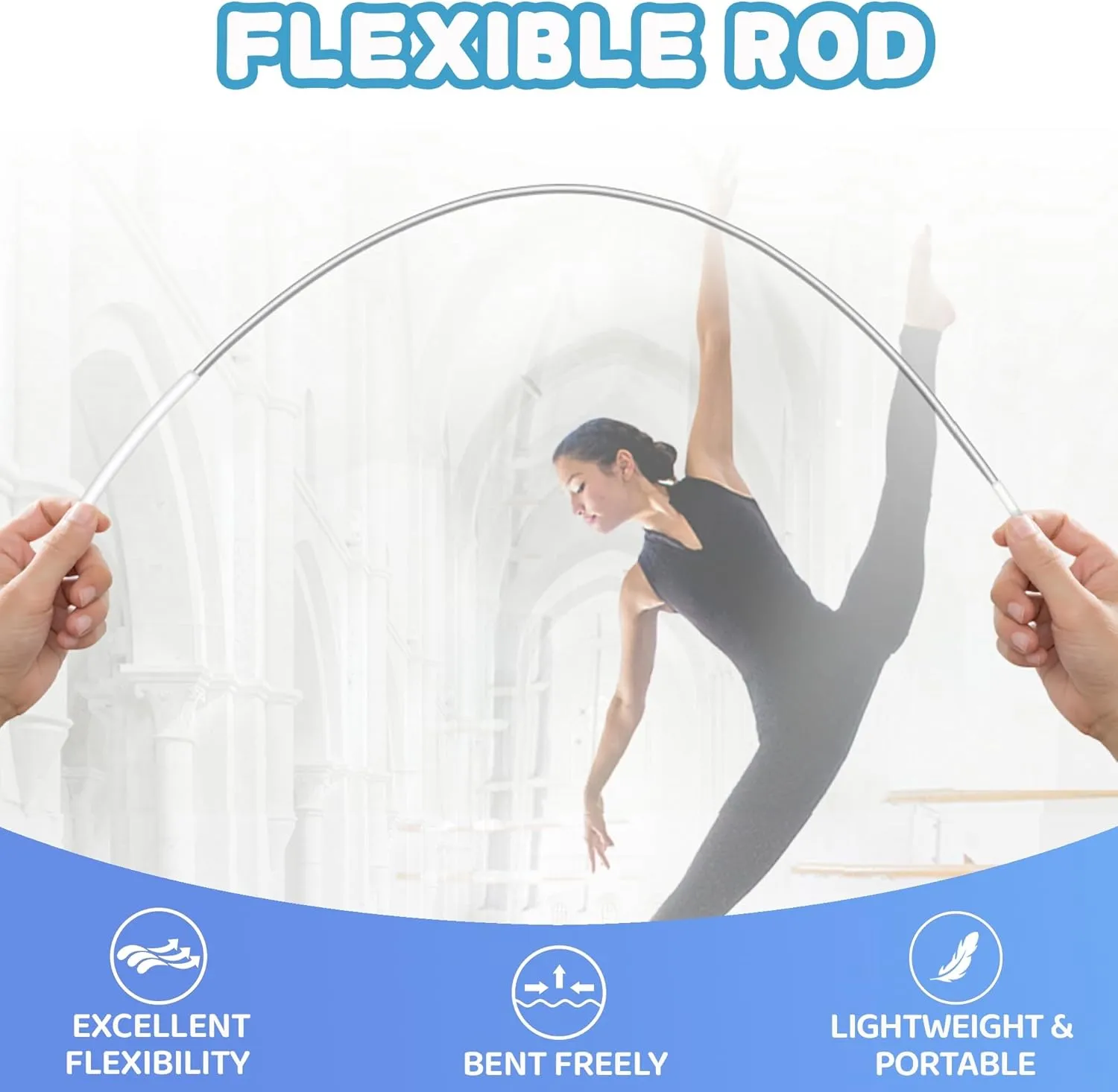 35.43" Fiberglass Flexible Rods for Worship Flags, Flexi Rod for Praise Dance Flags, Flexible Flag Pole, 10Pack