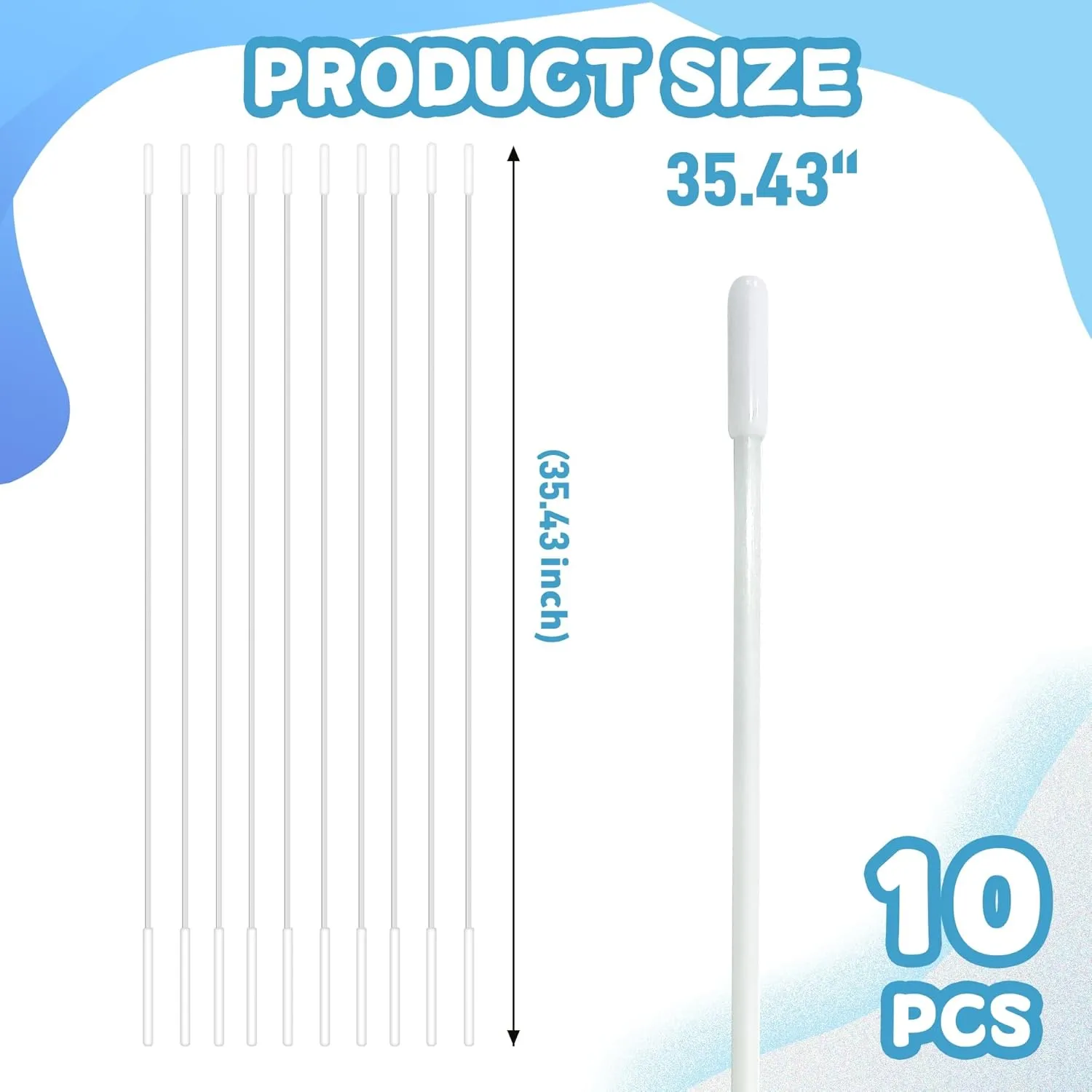 35.43" Fiberglass Flexible Rods for Worship Flags, Flexi Rod for Praise Dance Flags, Flexible Flag Pole, 10Pack