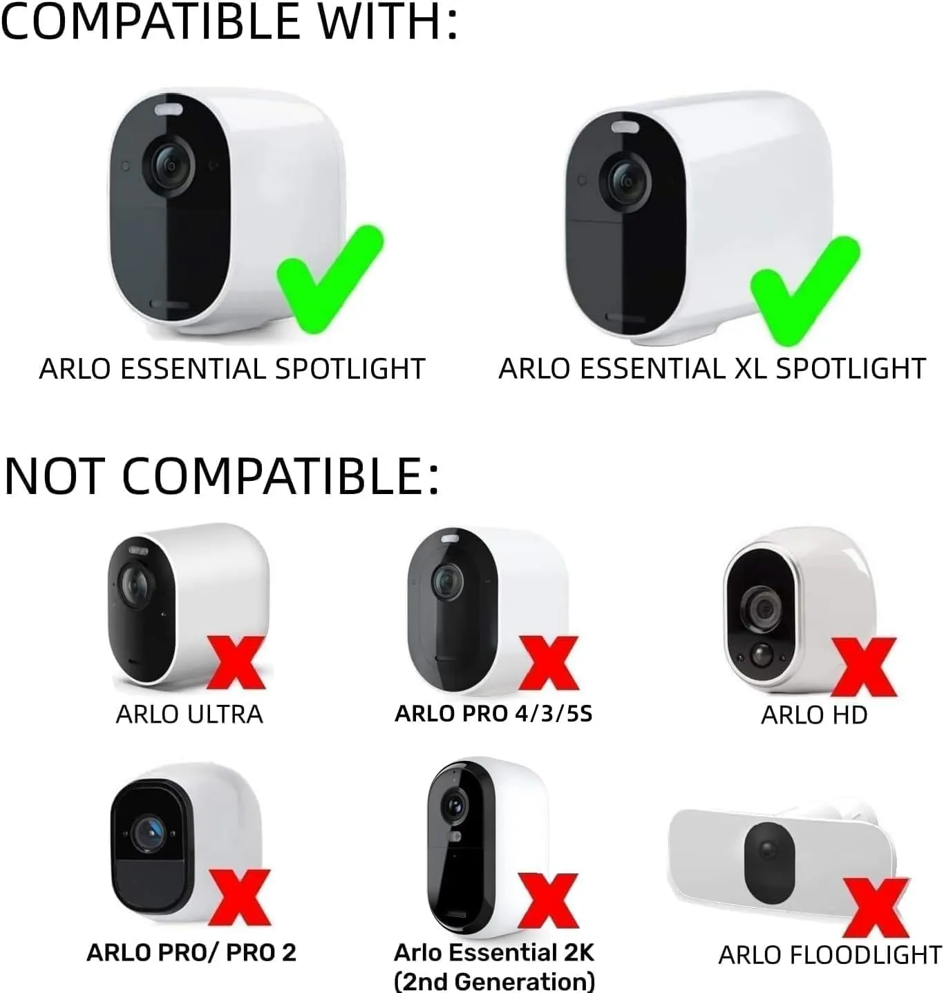3pc Arlo Solar Panel Charger Compatible with Arlo Essential Spotlight/XL Spotlight Camera, 9.4ft Waterproof Charging Cable, 360°Adjustable Mount with Mico USB Cable, 7.5 * 6.4", 5W 5V