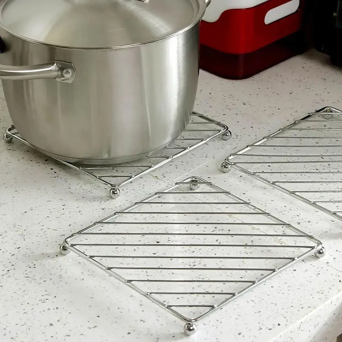 3PCS Kitchen Heat Insulation Mat Non Slip Pot Holder Anti Scalding Cooling Rack