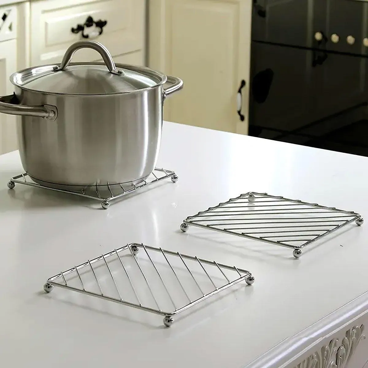 3PCS Kitchen Heat Insulation Mat Non Slip Pot Holder Anti Scalding Cooling Rack