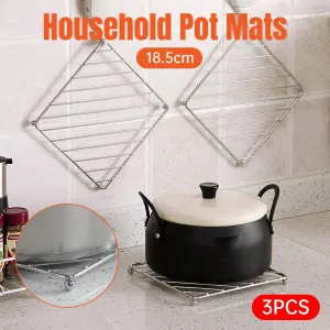 3PCS Kitchen Heat Insulation Mat Non Slip Pot Holder Anti Scalding Cooling Rack