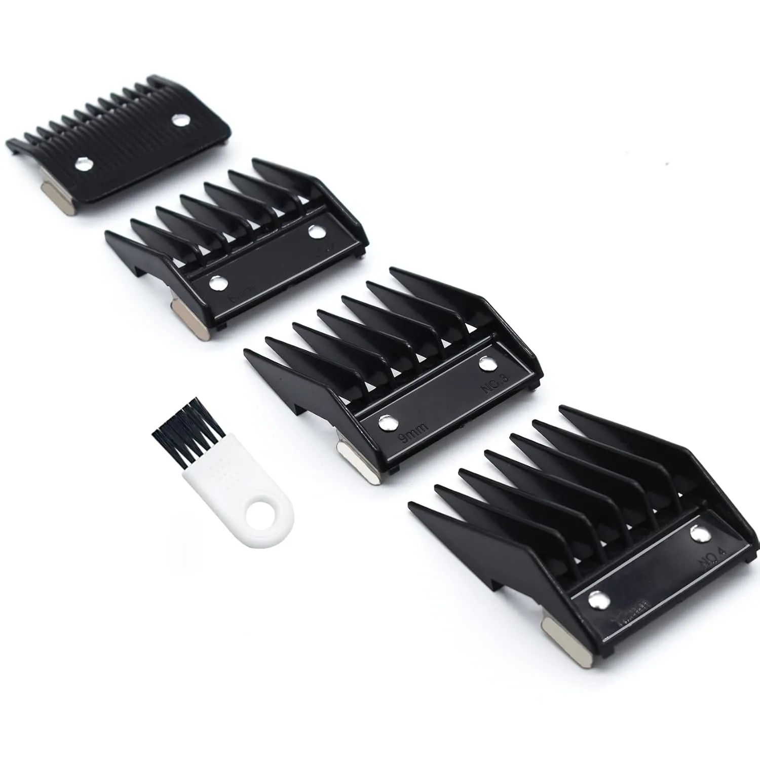 4 Pieces Professional Hair Clipper Attachment Guard Guide Combs Set, 1/8", 1/4", 3/8", 1/2", Compatible with Wahl Standard Full Sized 8148 8504 1919 Magic Clip Super Taper Senior Hair Clippers
