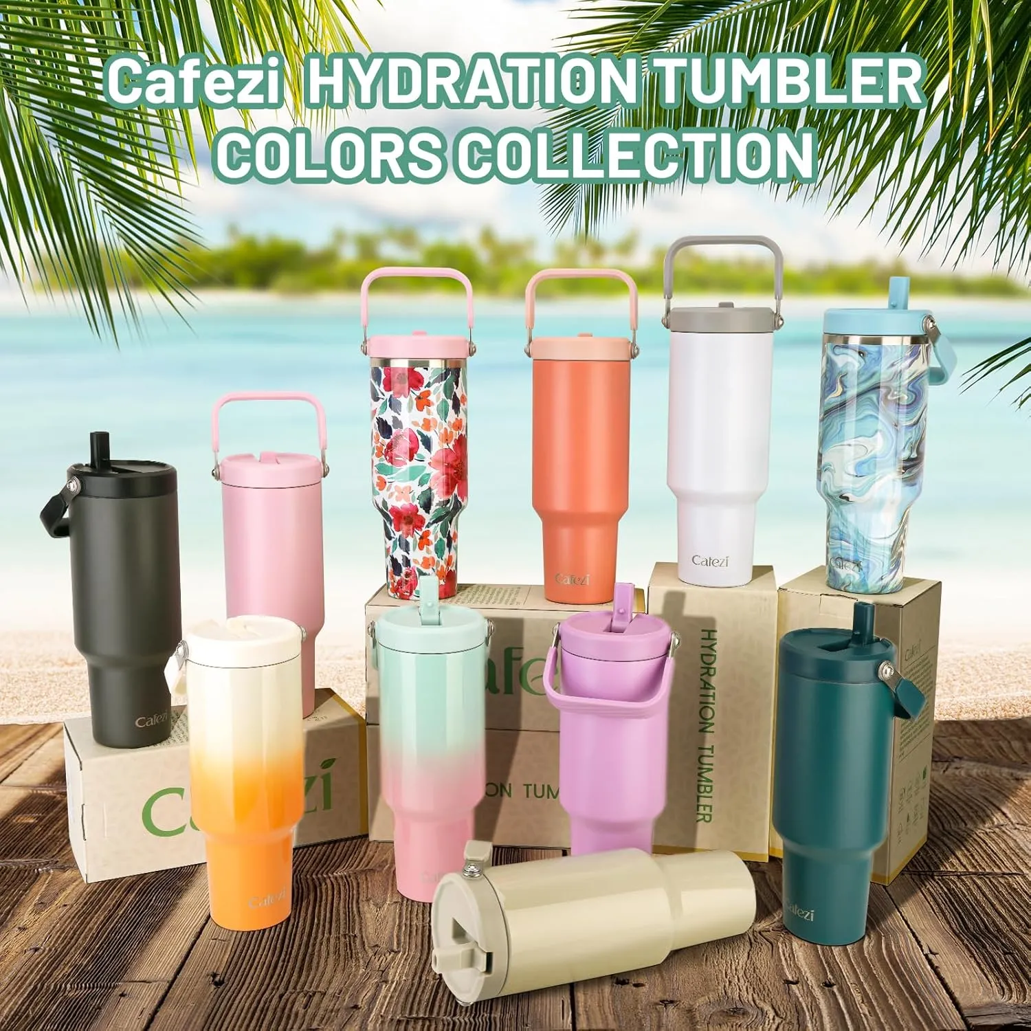 40 oz Tumbler with Lid and Straw, Stainless Steel Vacuum Insulated Tumblers with Flip Straw and Top Handle, Reusable Insulated Water Bottle for Home, Office, Leakproof, Fit in Cup Holder
