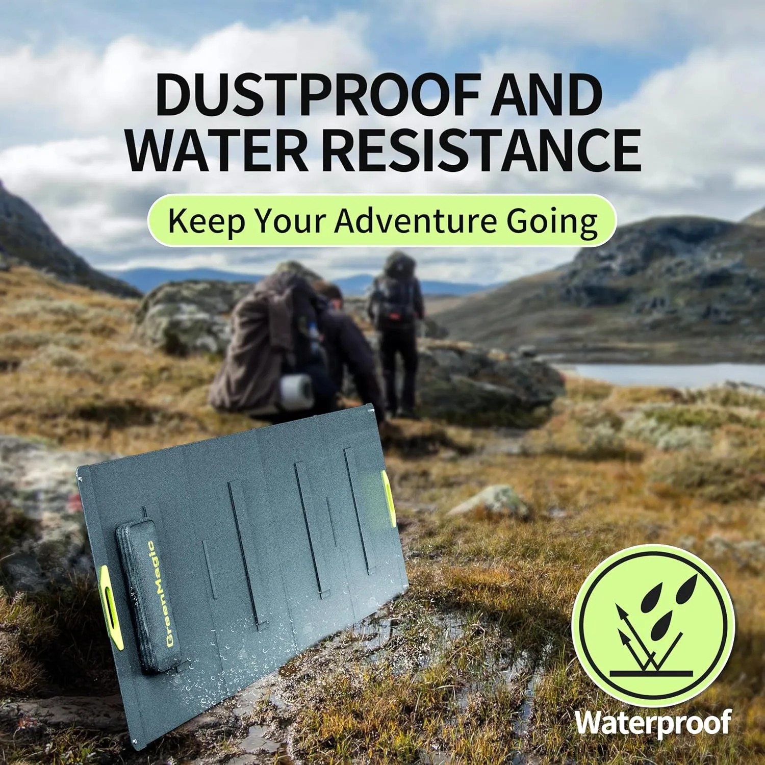 400W Portable Solar Panel, Greenmagic 400W 39V Foldable Portable Solar Panel Charger, with MC-4 Output Connector for Camping RVing Home Backup IP67 Waterproof with an Adjustable Kickstand