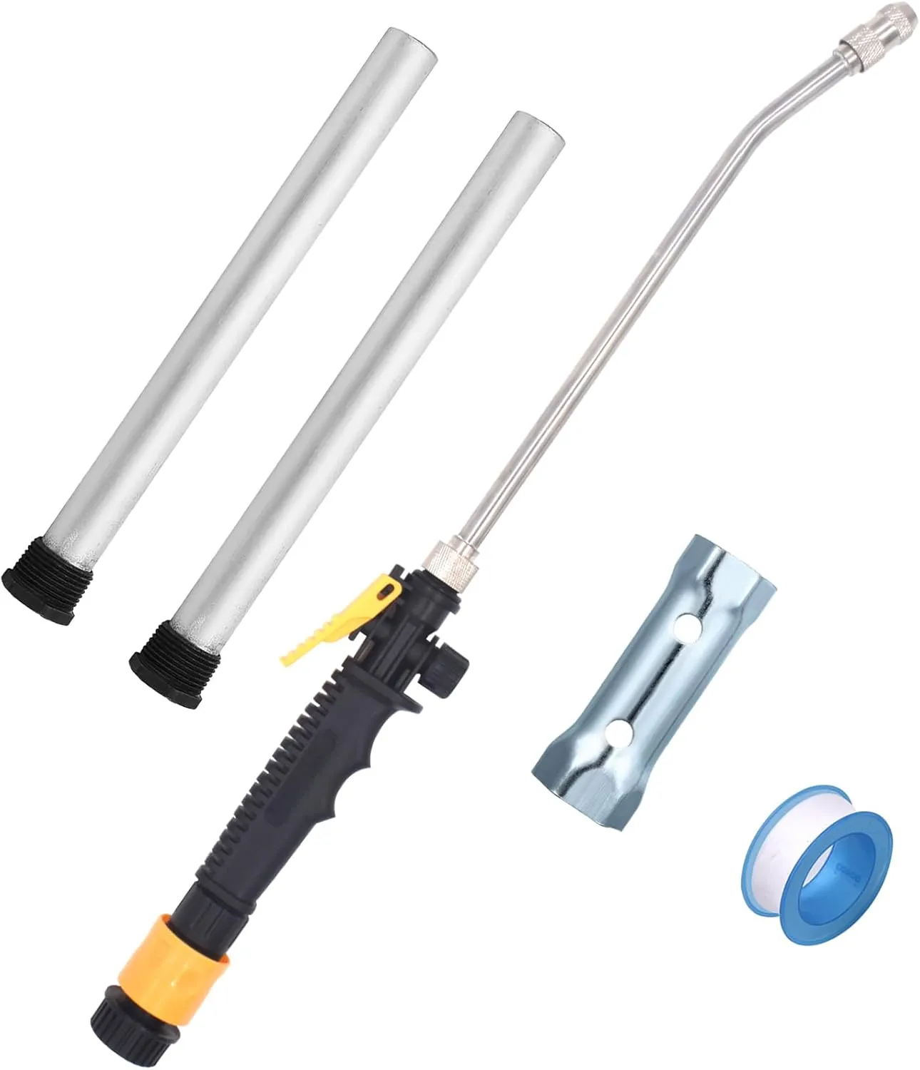 5 Pack RV Water Heater Anode Rod & RV Water Heater Tank Rinser - 9.25" L x 3/4" NPT Thread Magnesium Rod and Metal Tube Water Tank Flusher, Replacement Part for Suburban Water Heater 232767