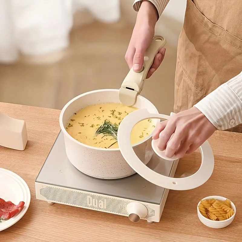 5-Piece Non-Stick Aluminum Cookware Set - Ivory
